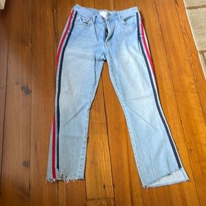 Mother slightly flared jeans with pinstripe detail